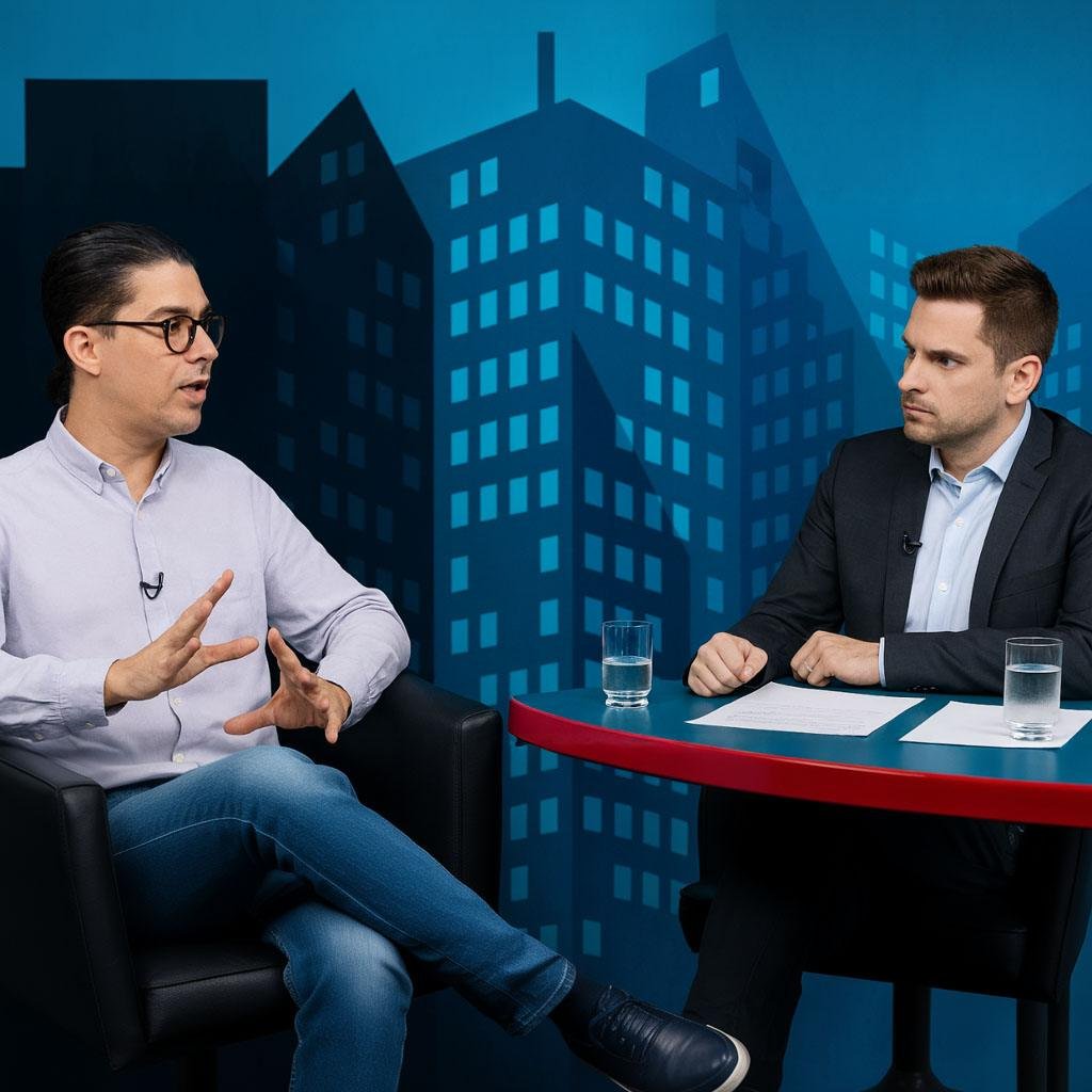 Entrevista para TVs e Vídeos. Informação visual e auditiva que é mais rápida e quem vê entende como sou.